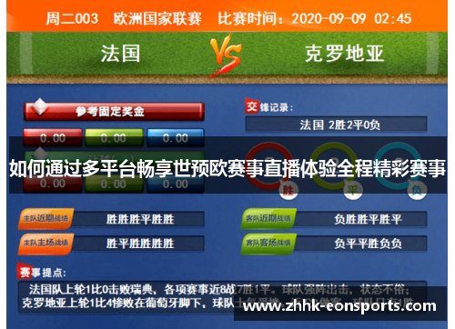 如何通过多平台畅享世预欧赛事直播体验全程精彩赛事